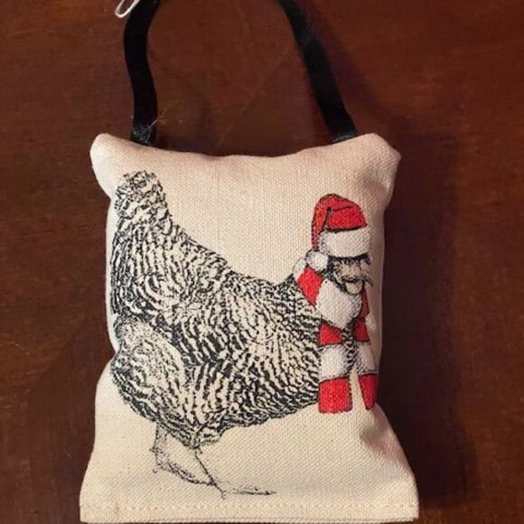 Eric & Christopher Chicken Christmas Ornament Mini Pillow Home Decoration - Picture 6 of 8